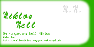 miklos nell business card